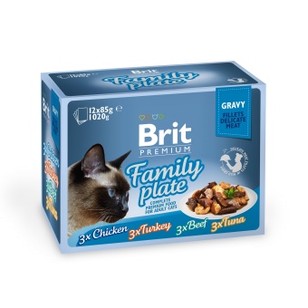 Brit Premium Pouches Fillets in Gravy Family Plate 